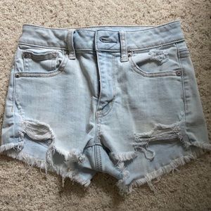 Light washed jean shorts